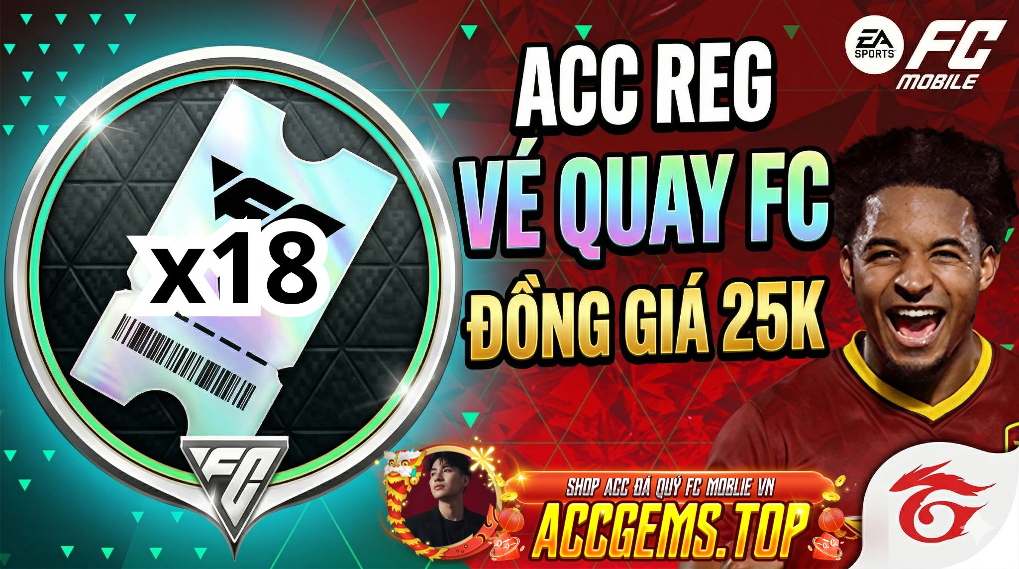 Acc Reg Vé Quay FC ( 18 vé ) đồng giá 25k